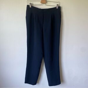 DKNY navy blue high waist wide‎ leg pull on work pants size 8